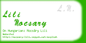 lili mocsary business card